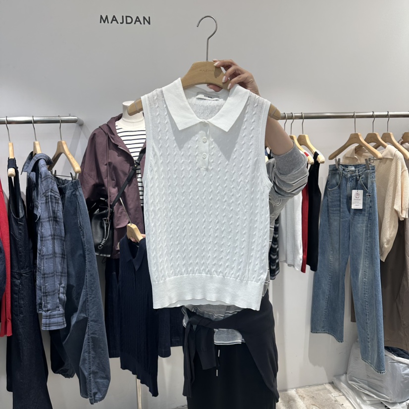 MAJDAN韓國直郵實拍女士新款人氣推薦休閑職業熱賣吊帶背心MAJDAN吊帶/背心圖色1