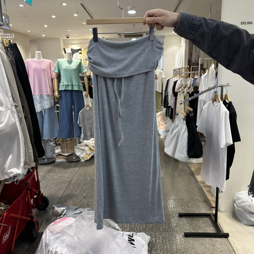 CELINA韓國直郵實拍女裝新品人氣26春夏推薦職業長裙褶皺CELI_NA長裙圖色2