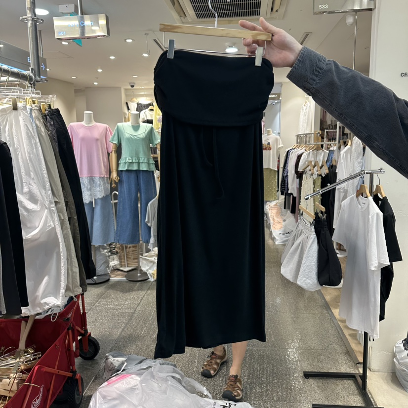 CELINA韓國直郵實拍女裝新品人氣26春夏推薦職業長裙褶皺CELI_NA長裙圖色3