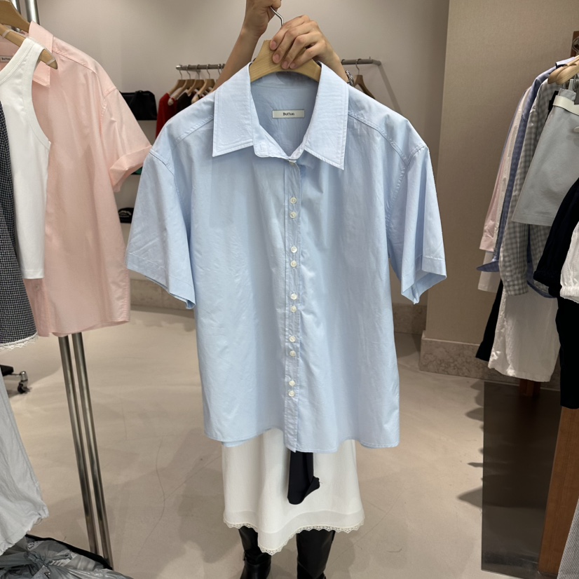 ANDMORE BUTTON韓國東大門代購女裝新品熱賣襯衫蕾絲衫天絲ANDMORE BUTTON襯衫/蕾絲衫圖色1