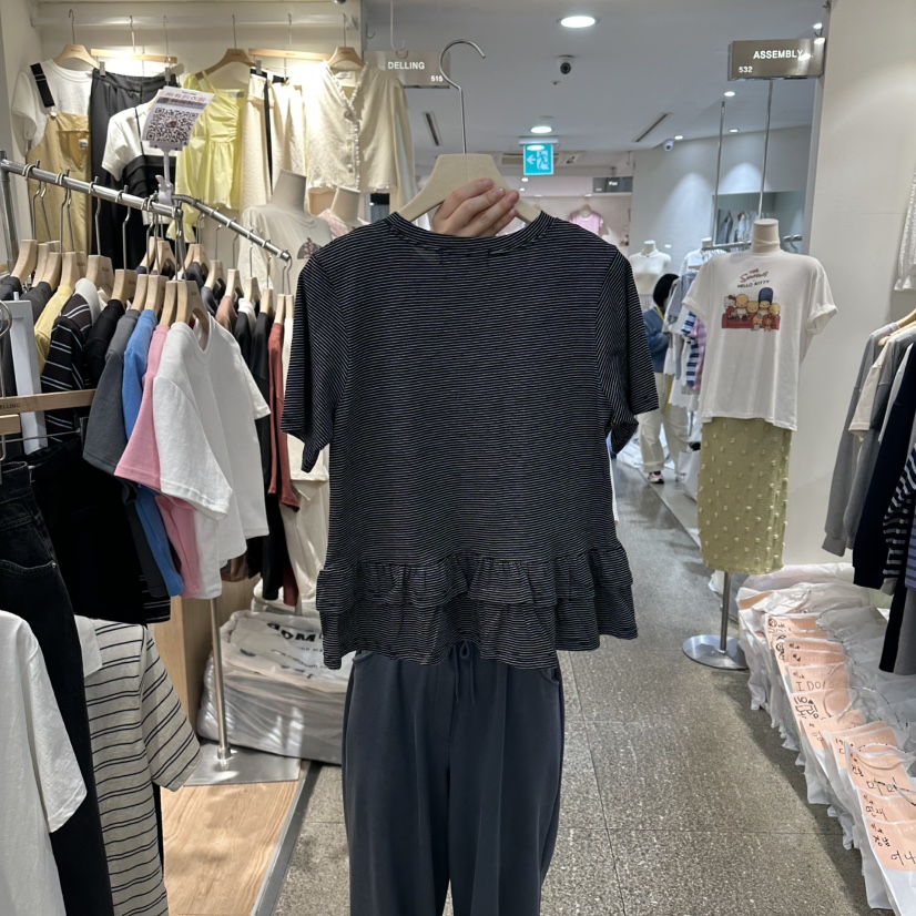 DELLING韓國東大門代購女裝新款人氣職業推薦熱賣T恤假兩件DELLINGT恤