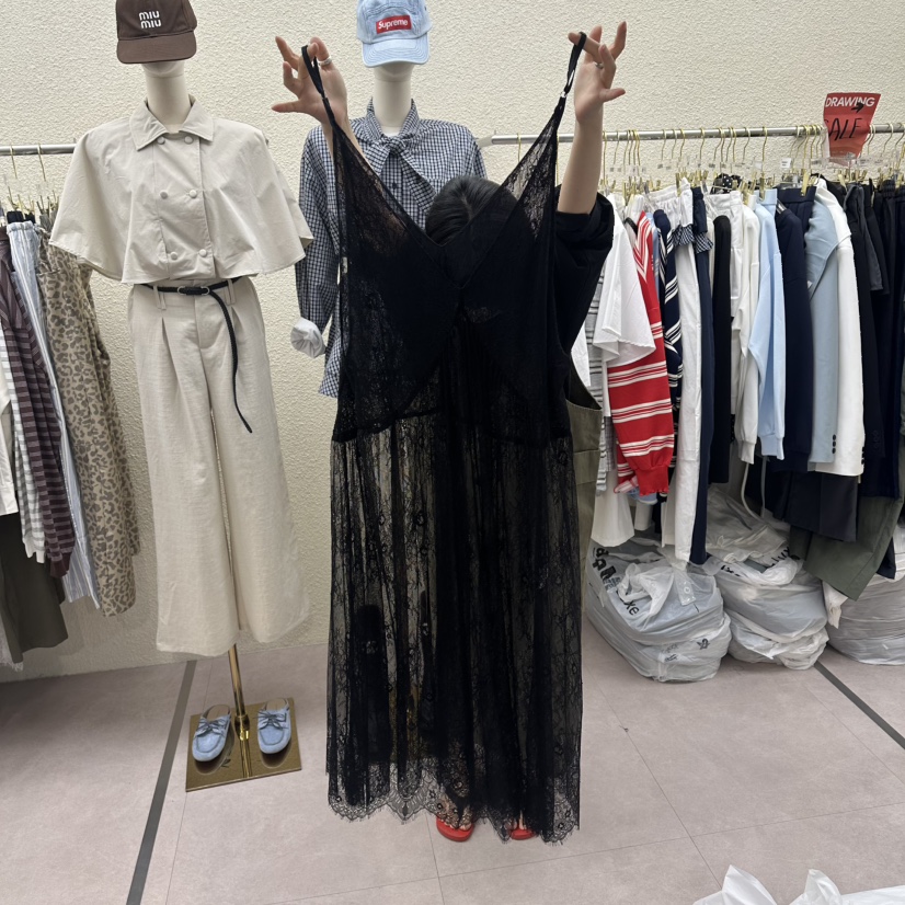 DRAWING韓國直郵女士新款人氣熱賣職業時尚休閑連衣裙蕾絲DRAWING連衣裙圖色2