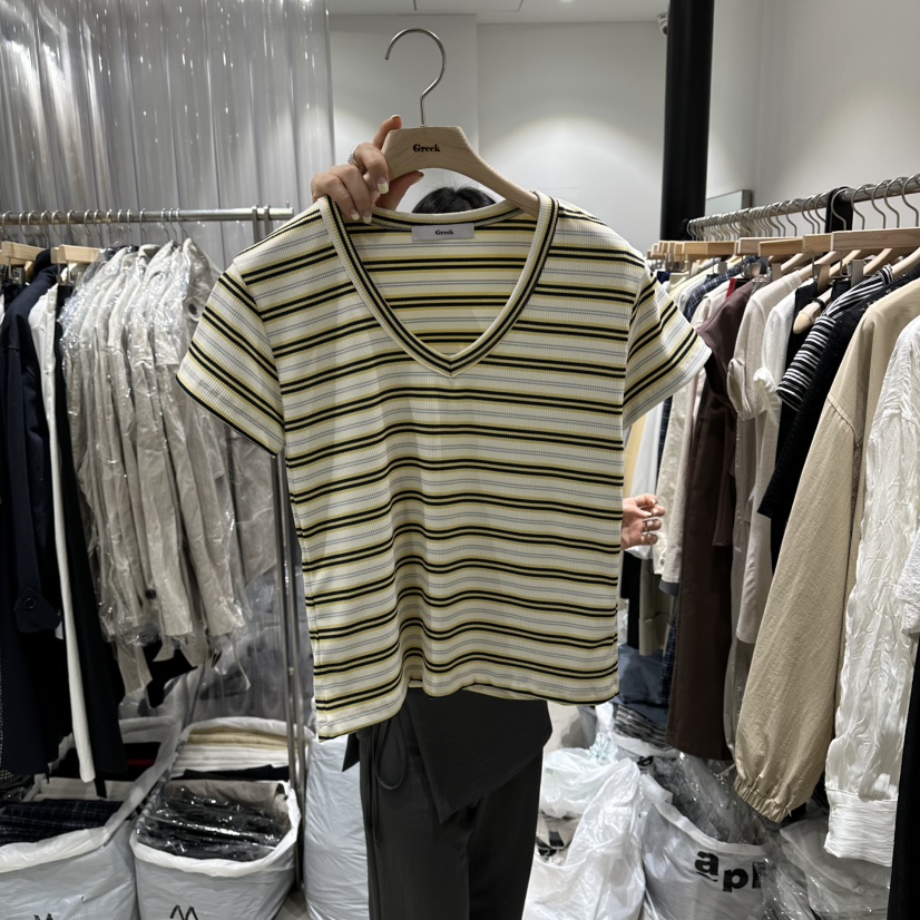 GREEK韓國直郵女裝新款熱賣時尚人氣26春夏職業推薦休閑T恤GREEKT恤圖色2