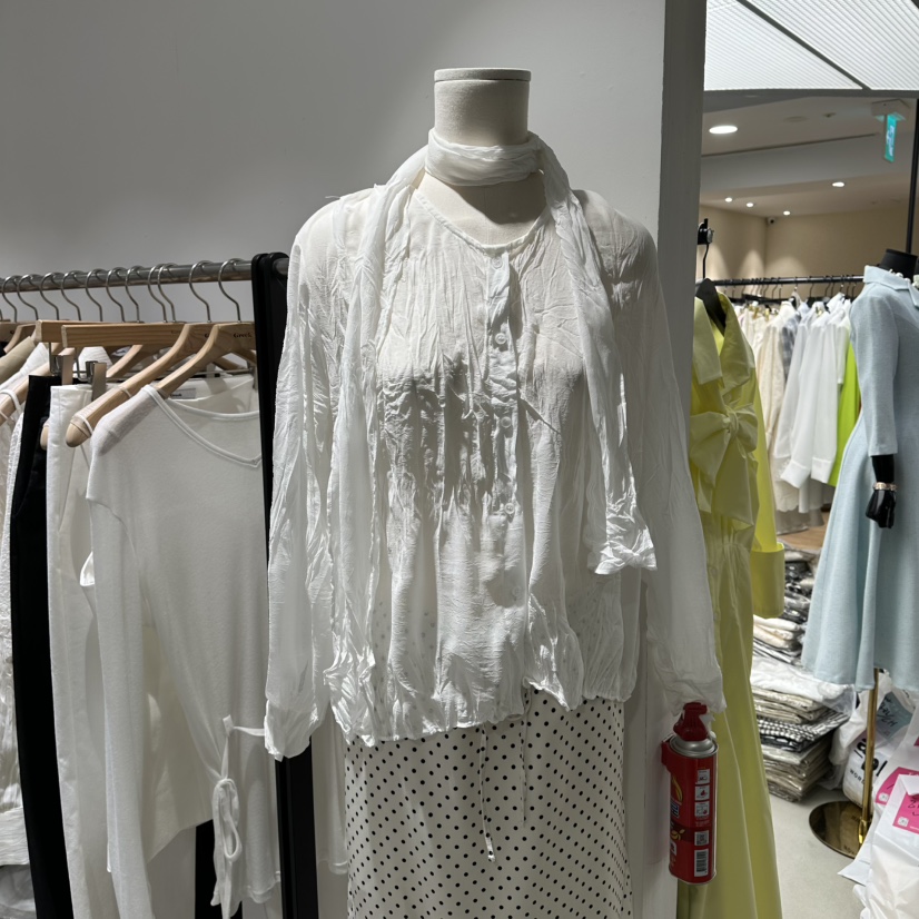 GREEK韓國代購女裝新款時尚人氣推薦26春夏襯衫蕾絲衫含圍巾GREEK襯衫/蕾絲衫圖色1