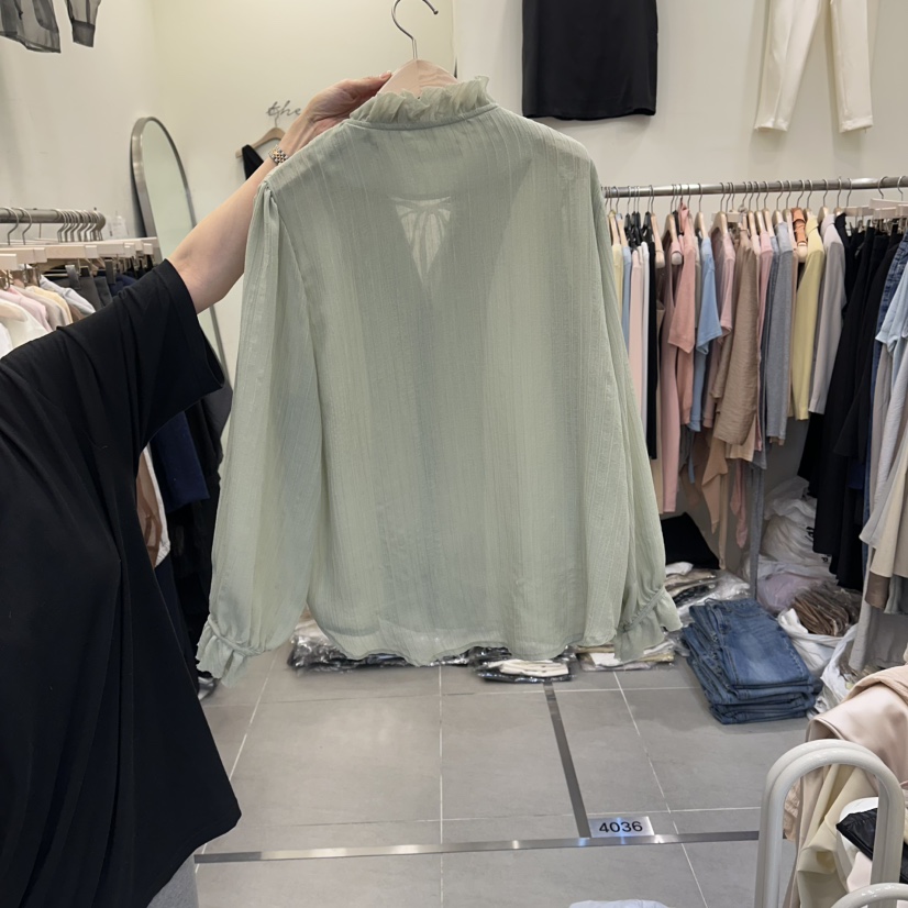 THE LOW韓國直郵女士新款熱賣推薦休閑人氣職業襯衫蕾絲衫THE LOW襯衫/蕾絲衫