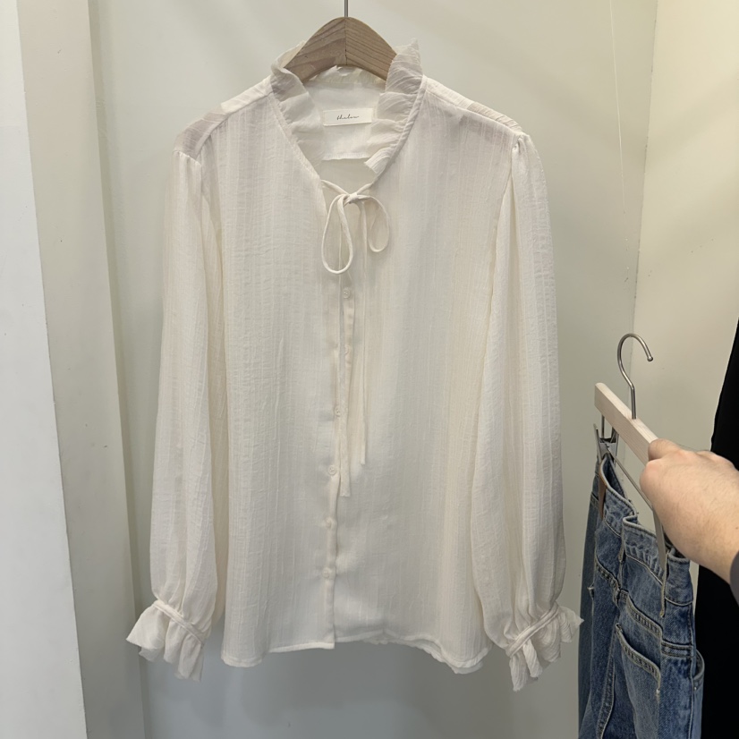 THE LOW韓國直郵女士新款熱賣推薦休閑人氣職業襯衫蕾絲衫THE LOW襯衫/蕾絲衫圖色1