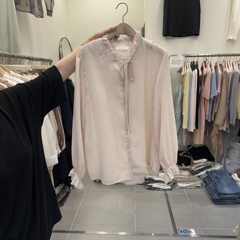 THE LOW韓國直郵女士新款熱賣推薦休閑人氣職業襯衫蕾絲衫THE LOW襯衫/蕾絲衫圖色2