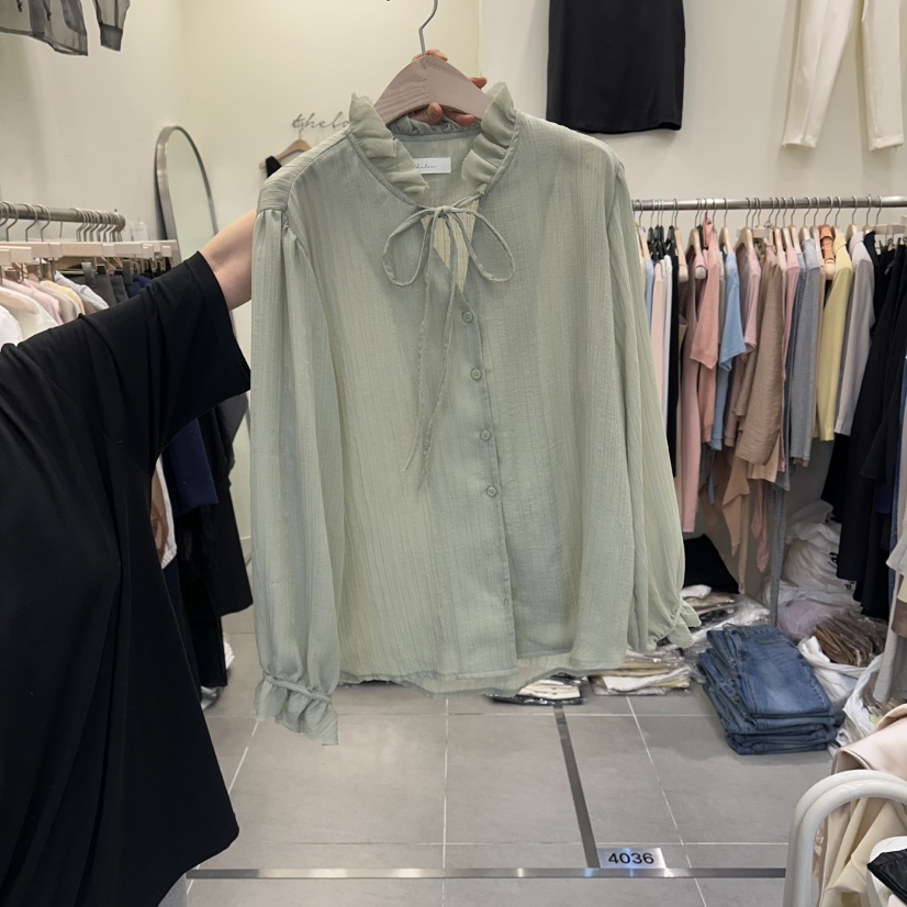 THE LOW韓國直郵女士新款熱賣推薦休閑人氣職業襯衫蕾絲衫THE LOW襯衫/蕾絲衫圖色3