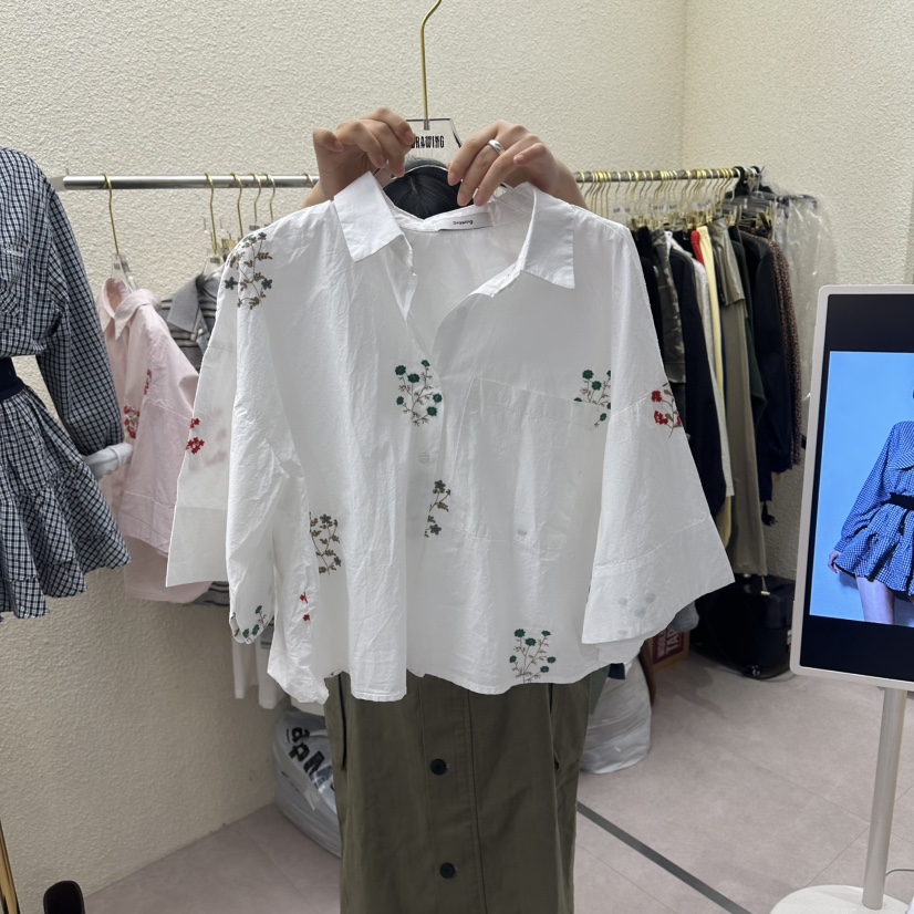 DRAWING韓國直郵女士新款推薦26春夏職業熱賣人氣襯衫蕾絲衫DRAWING襯衫/蕾絲衫圖色1