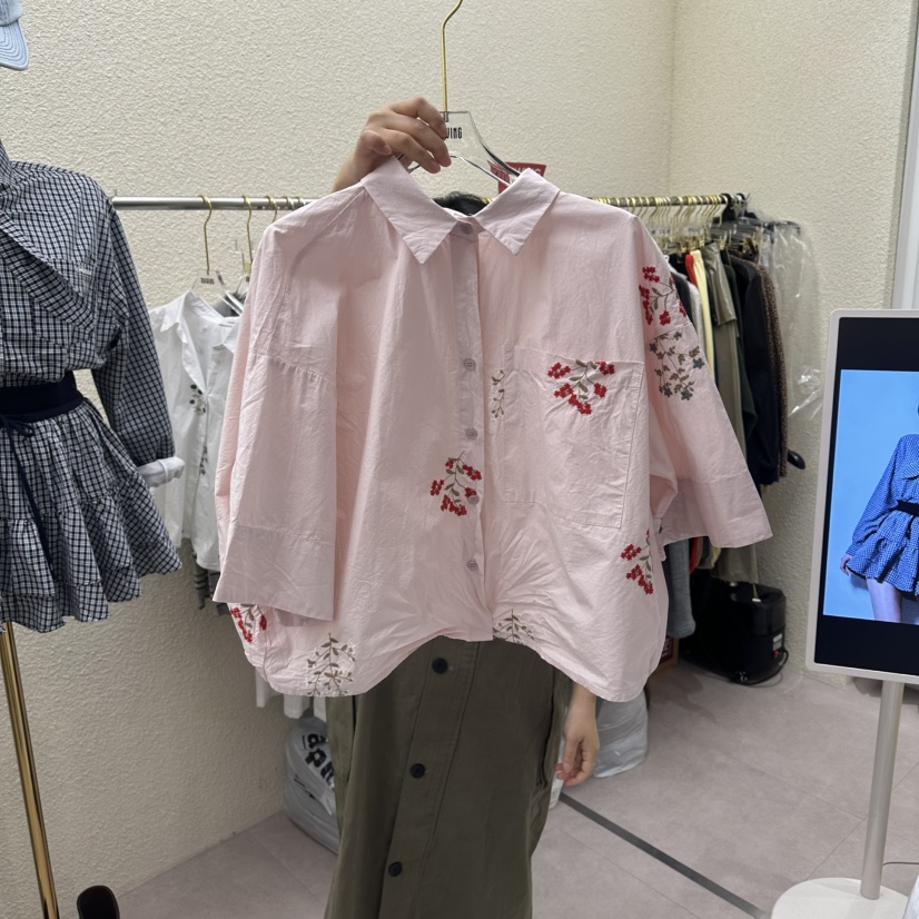 DRAWING韓國直郵女士新款推薦26春夏職業熱賣人氣襯衫蕾絲衫DRAWING襯衫/蕾絲衫圖色2