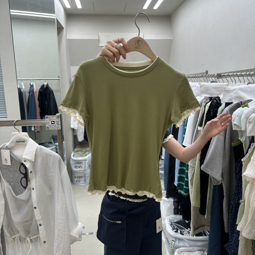 ASCEND韓國直郵實拍女裝新款26春夏時尚職業休閑T恤假兩件ASCENDT恤圖色1