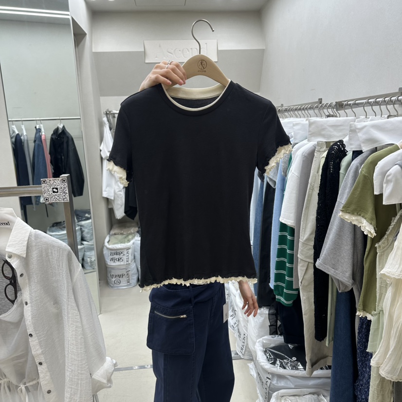 ASCEND韓國直郵實拍女裝新款26春夏時尚職業休閑T恤假兩件ASCENDT恤圖色3