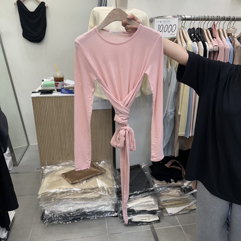 THE LOW韓國直郵女士新款休閑26春夏推薦職業時尚長袖T恤THE LOW長袖T恤圖色1
