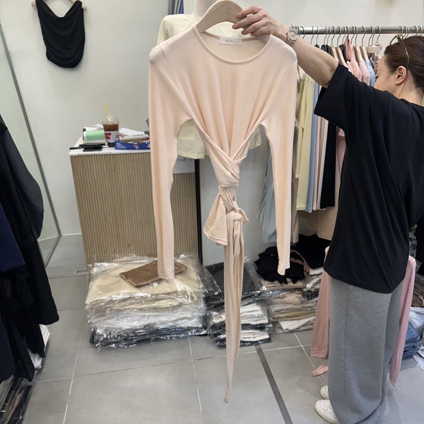 THE LOW韓國直郵女士新款休閑26春夏推薦職業時尚長袖T恤THE LOW長袖T恤圖色2