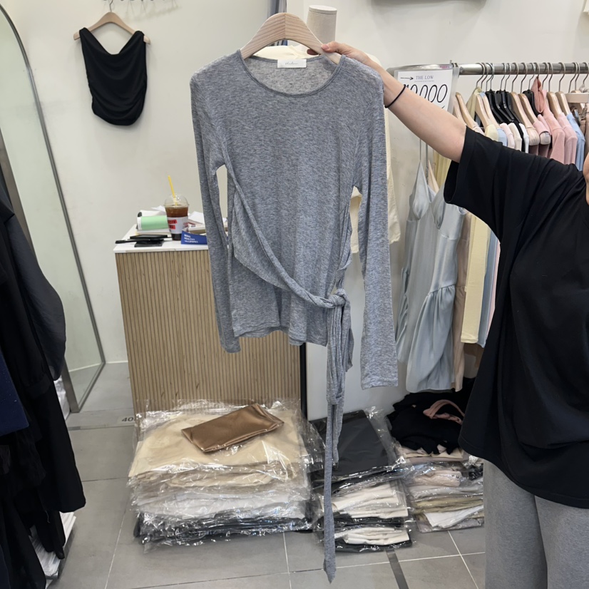 THE LOW韓國直郵女士新款休閑26春夏推薦職業時尚長袖T恤THE LOW長袖T恤圖色3