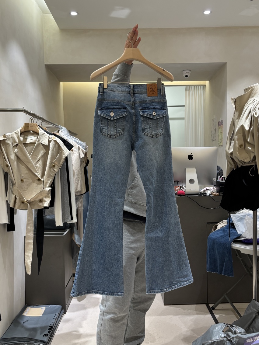 FOUREIGHT韓國代購女裝新款熱賣26春夏休閑推薦牛仔褲口袋FOUR EIGHT牛仔褲
