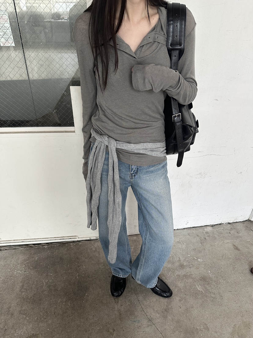 BOWIE韓國東大門直郵女士新款推薦熱賣人氣26春夏長袖T恤BOWIE長袖T恤