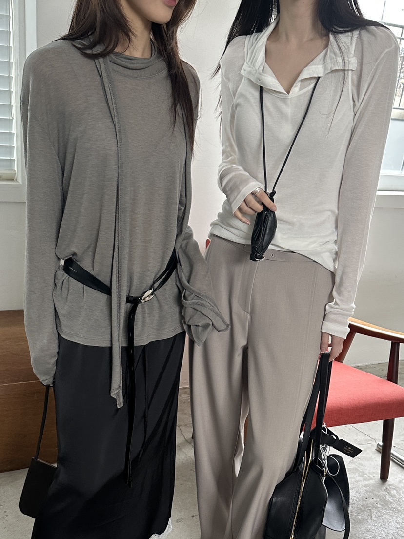 BOWIE韓國東大門直郵女士新款推薦熱賣人氣26春夏長袖T恤BOWIE長袖T恤