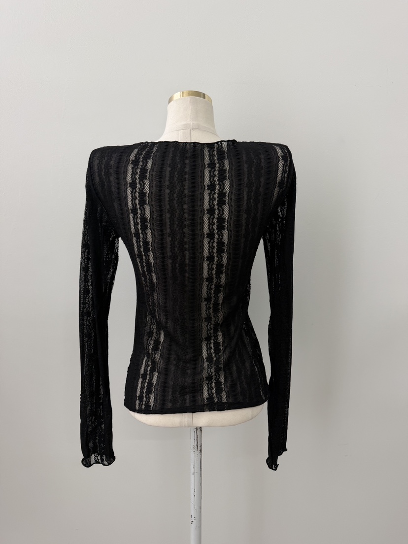 UNA/THE MAY韓國東大門代購女士新款職業熱賣長袖T恤蕾絲THEMAY/UNA長袖T恤