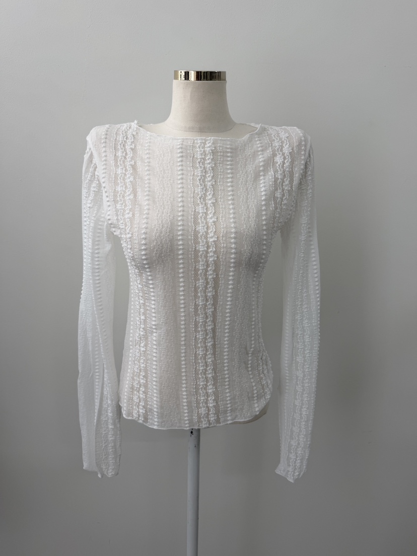 UNA/THE MAY韓國東大門代購女士新款職業熱賣長袖T恤蕾絲THEMAY/UNA長袖T恤圖色1