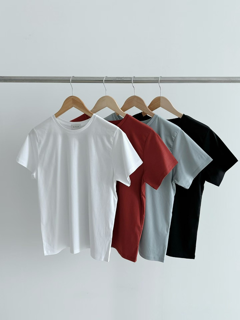 BINUS韓國直郵實拍女裝新品26春夏人氣推薦職業休閑時尚T恤BINUST恤圖色4左四色