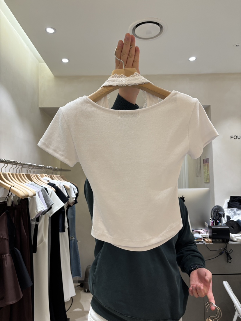 FOUREIGHT韓國代購女裝新款推薦休閑熱賣職業時尚T恤假兩件FOUR EIGHTT恤圖色4