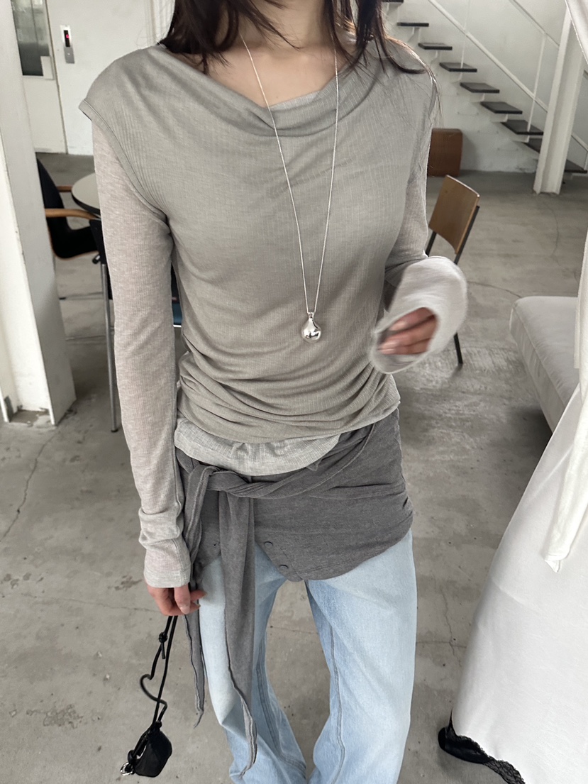 BOWIE韓國東大門直郵女裝新款26春夏休閑推薦熱賣長袖T恤BOWIE長袖T恤