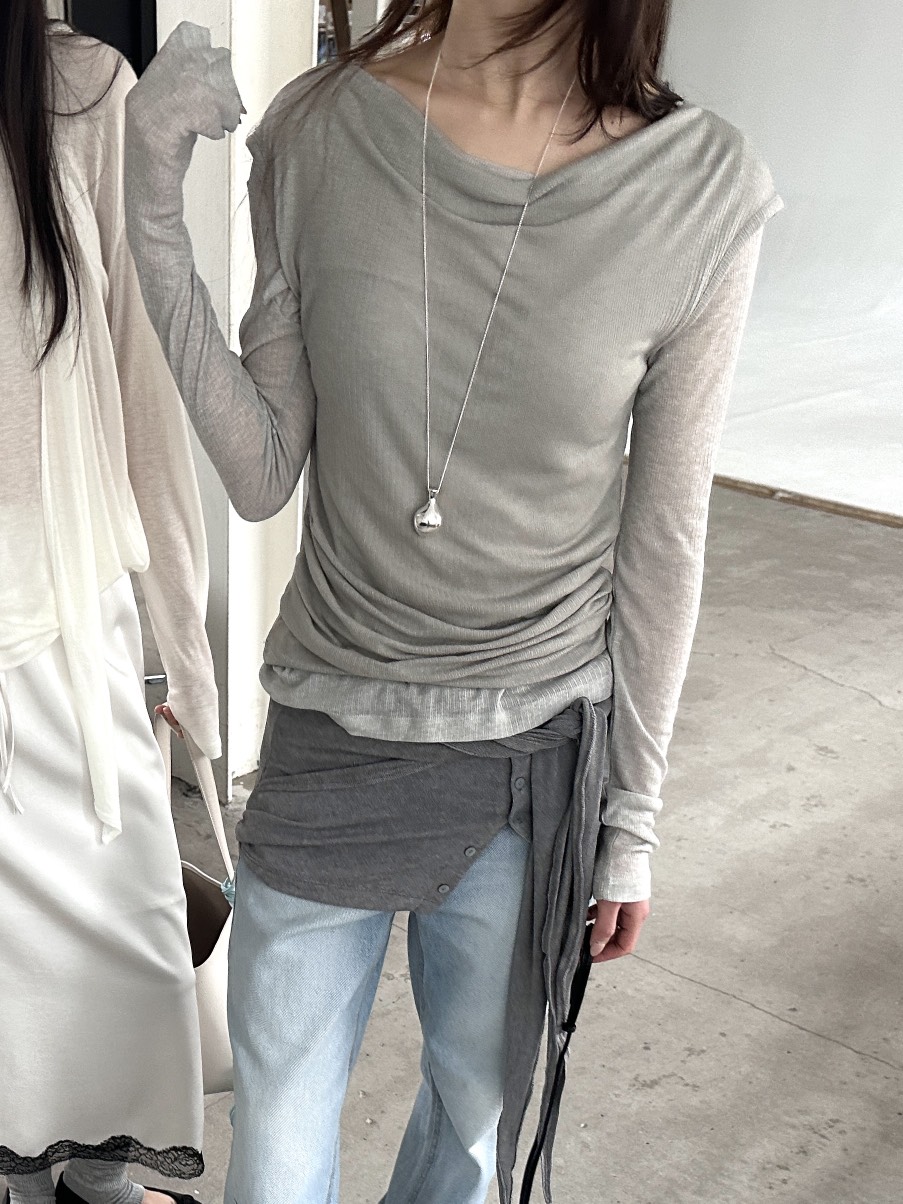 BOWIE韓國東大門直郵女裝新款26春夏休閑推薦熱賣長袖T恤BOWIE長袖T恤