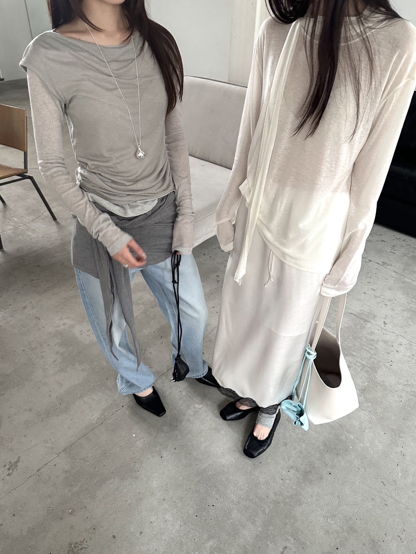 BOWIE韓國東大門直郵女裝新款26春夏休閑推薦熱賣長袖T恤BOWIE長袖T恤