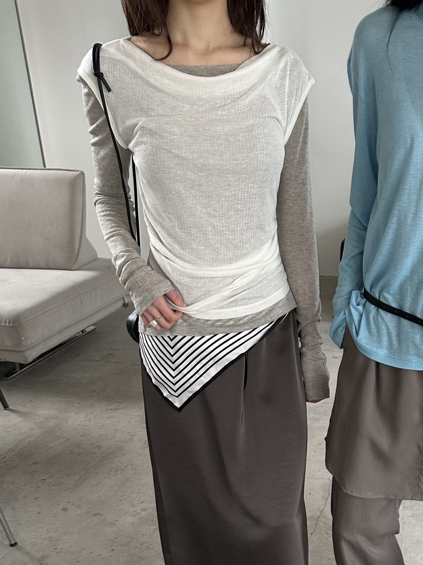 BOWIE韓國東大門直郵女裝新款26春夏休閑推薦熱賣長袖T恤BOWIE長袖T恤