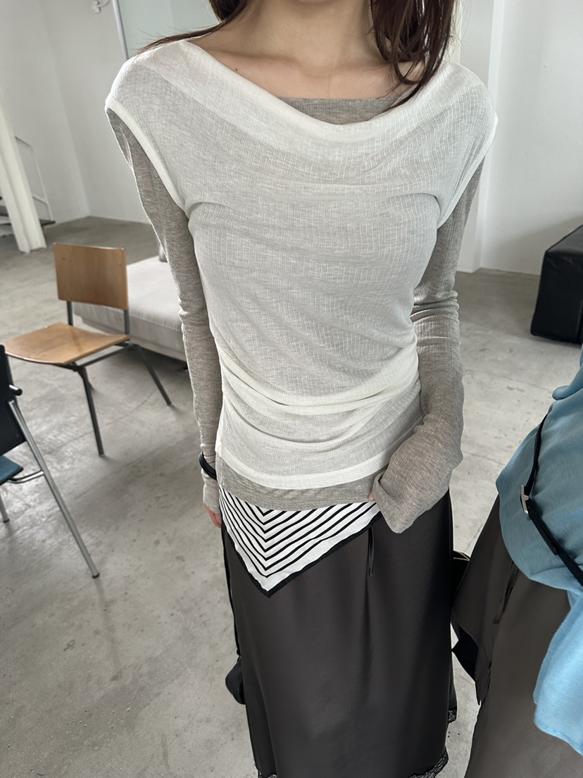 BOWIE韓國東大門直郵女裝新款26春夏休閑推薦熱賣長袖T恤BOWIE長袖T恤