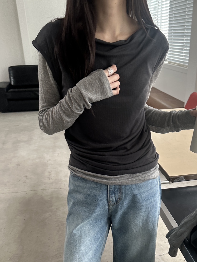 BOWIE韓國東大門直郵女裝新款26春夏休閑推薦熱賣長袖T恤BOWIE長袖T恤