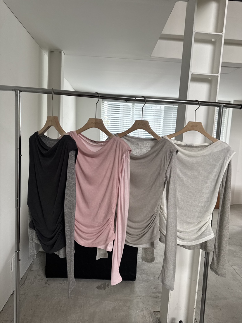 BOWIE韓國東大門直郵女裝新款26春夏休閑推薦熱賣長袖T恤BOWIE長袖T恤