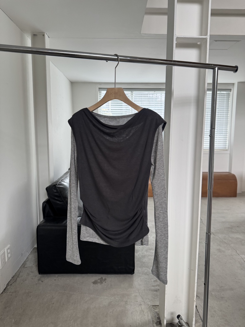 BOWIE韓國東大門直郵女裝新款26春夏休閑推薦熱賣長袖T恤BOWIE長袖T恤圖色2