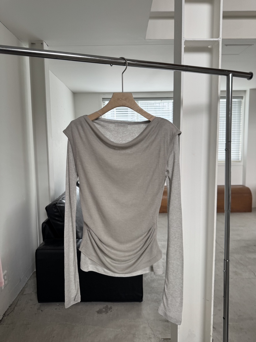 BOWIE韓國東大門直郵女裝新款26春夏休閑推薦熱賣長袖T恤BOWIE長袖T恤圖色4