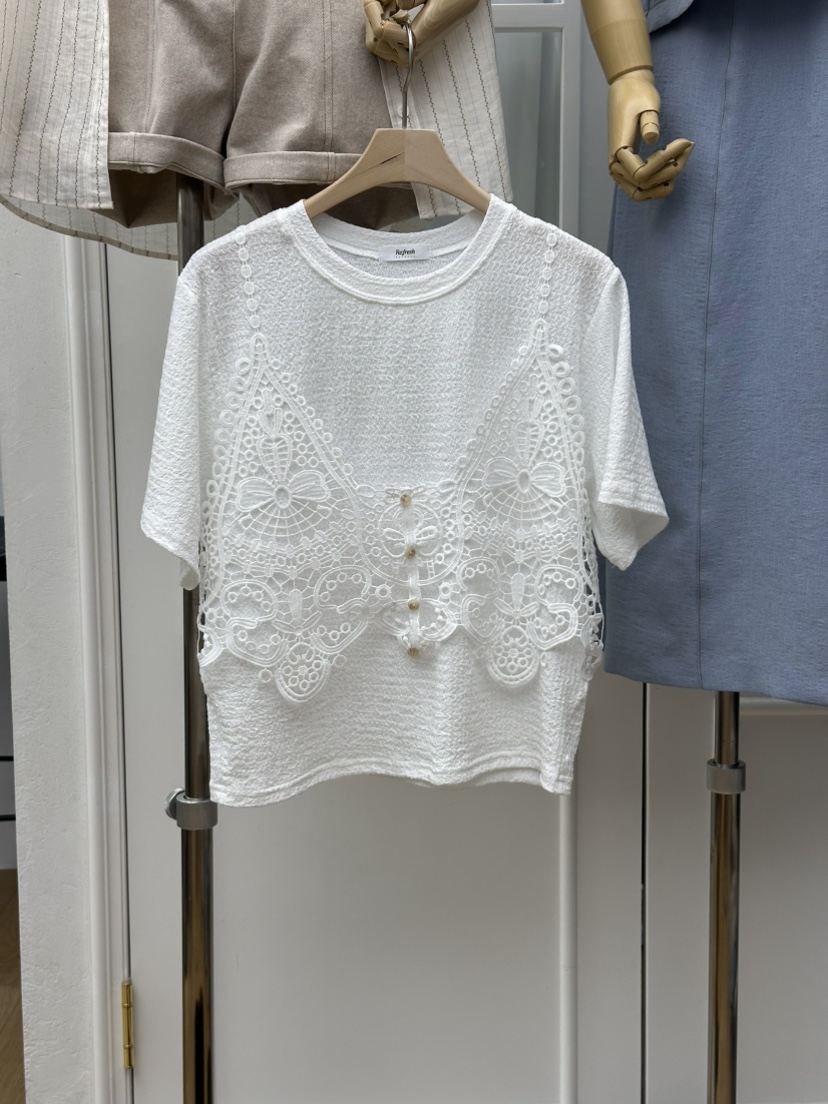 RE:FRESH-L韓國東大門代購女裝新款職業休閑26春夏推薦T恤RE:FRESHT恤圖色1