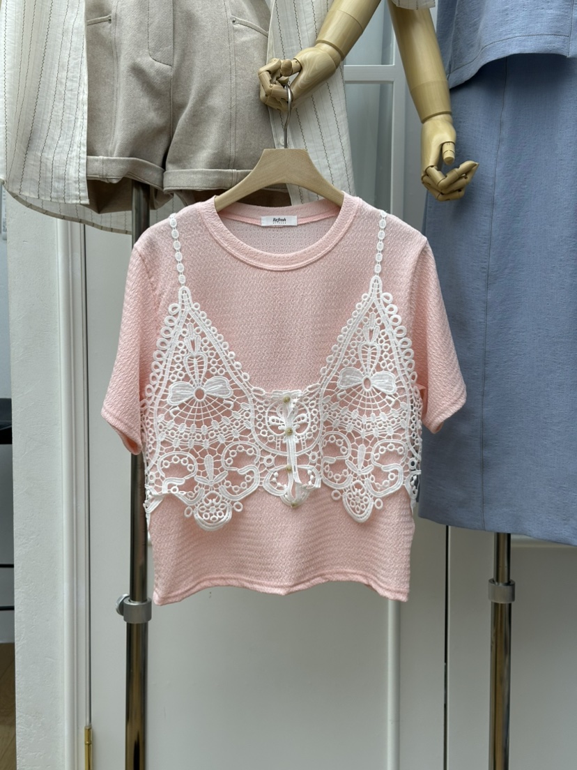 RE:FRESH-L韓國東大門代購女裝新款職業休閑26春夏推薦T恤RE:FRESHT恤圖色3