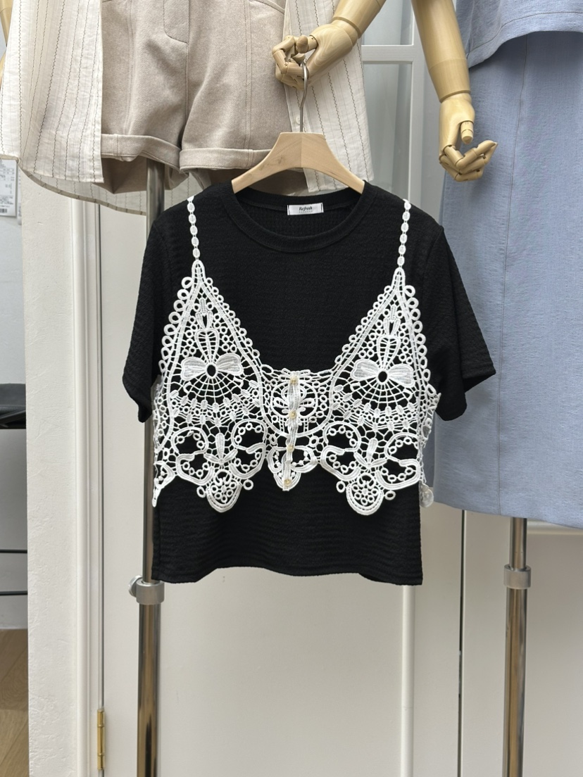 RE:FRESH-L韓國東大門代購女裝新款職業休閑26春夏推薦T恤RE:FRESHT恤圖色4