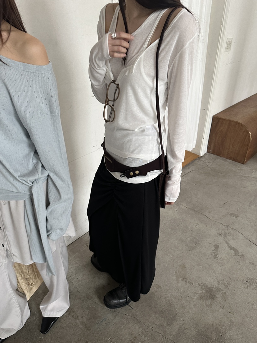 BOWIE韓國直郵女士新品時尚人氣休閑推薦長袖T恤不含內搭BOWIE長袖T恤