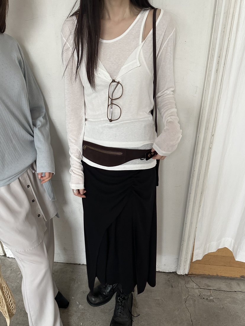 BOWIE韓國直郵女士新品時尚人氣休閑推薦長袖T恤不含內搭BOWIE長袖T恤