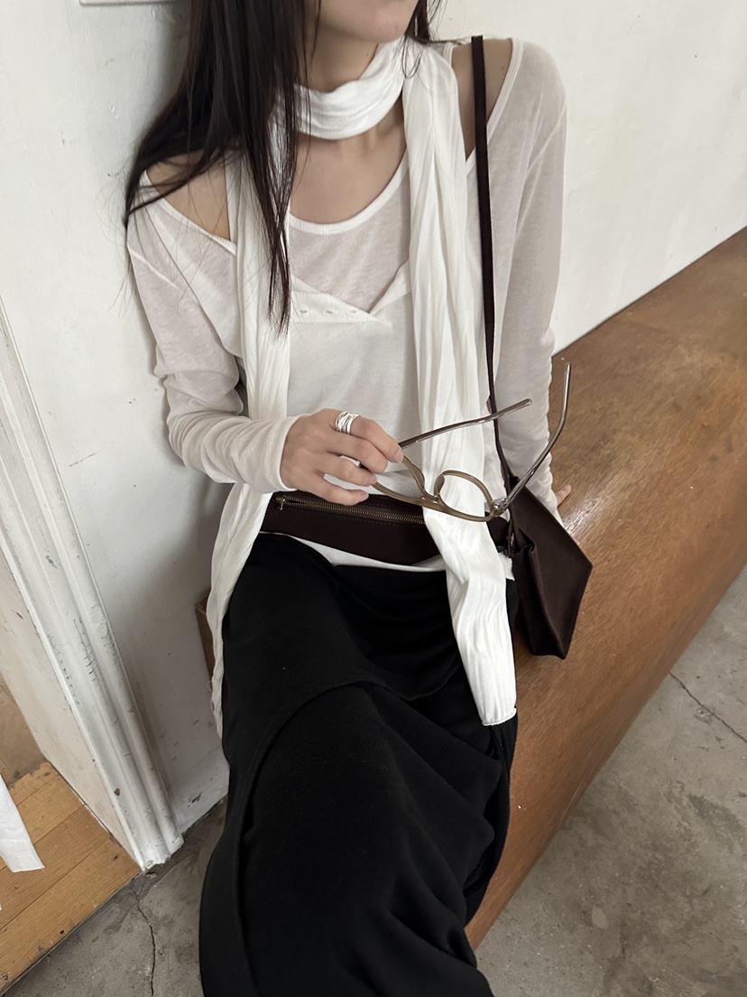 BOWIE韓國直郵女士新品時尚人氣休閑推薦長袖T恤不含內搭BOWIE長袖T恤