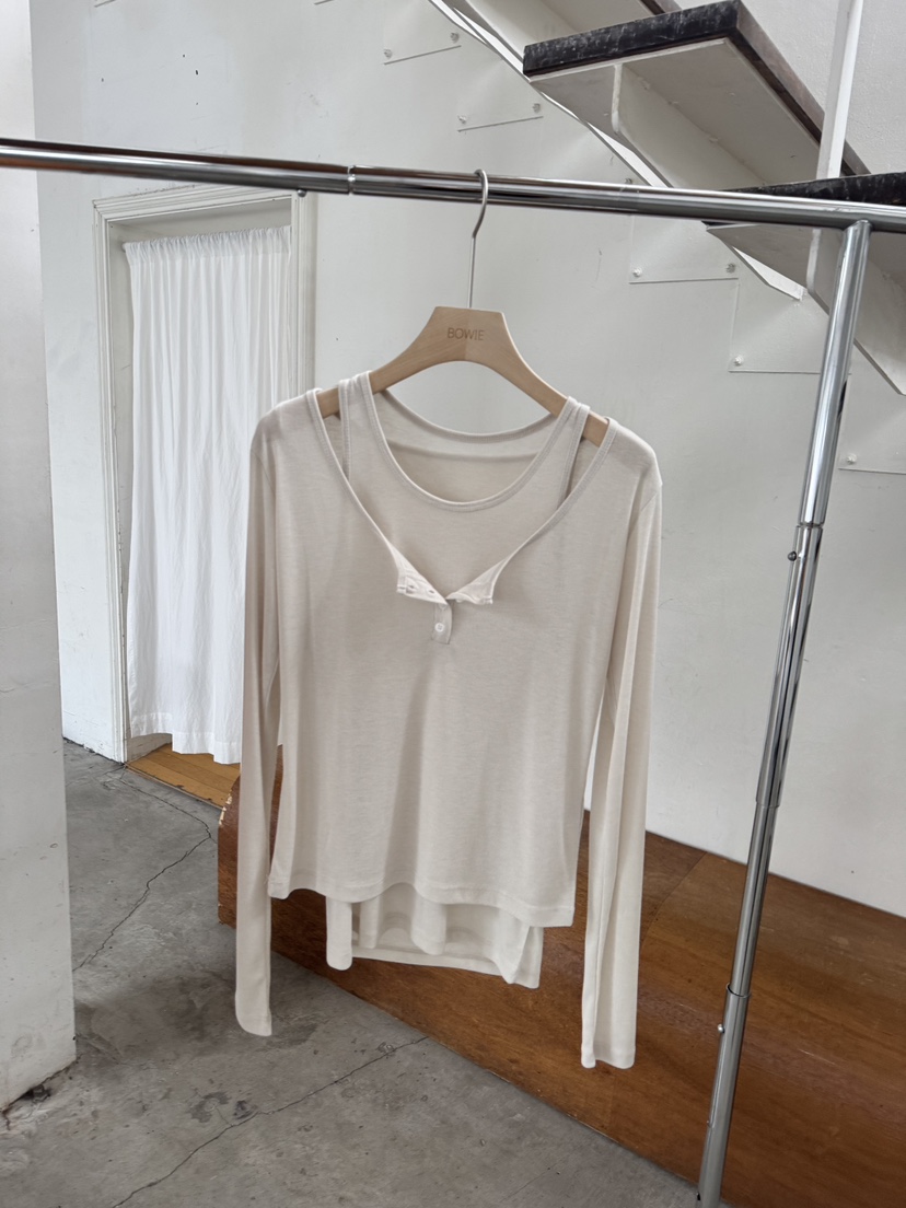 BOWIE韓國直郵女士新品時尚人氣休閑推薦長袖T恤不含內搭BOWIE長袖T恤圖色2