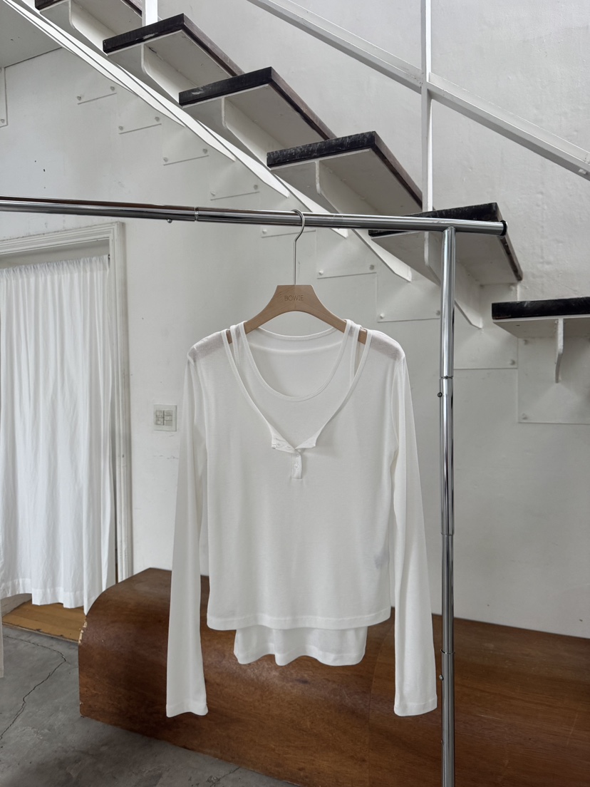 BOWIE韓國直郵女士新品時尚人氣休閑推薦長袖T恤不含內搭BOWIE長袖T恤圖色3