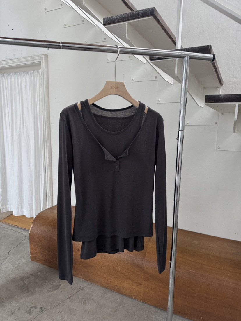 BOWIE韓國直郵女士新品時尚人氣休閑推薦長袖T恤不含內搭BOWIE長袖T恤圖色4