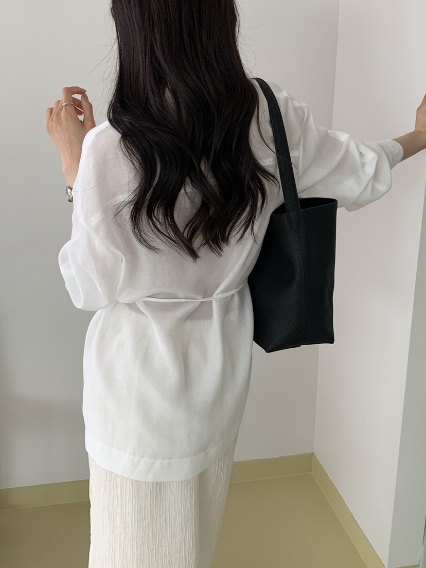 NOTICE韓國直郵實拍女士新款推薦26春夏襯衫蕾絲衫含腰繩NOTICE襯衫/蕾絲衫