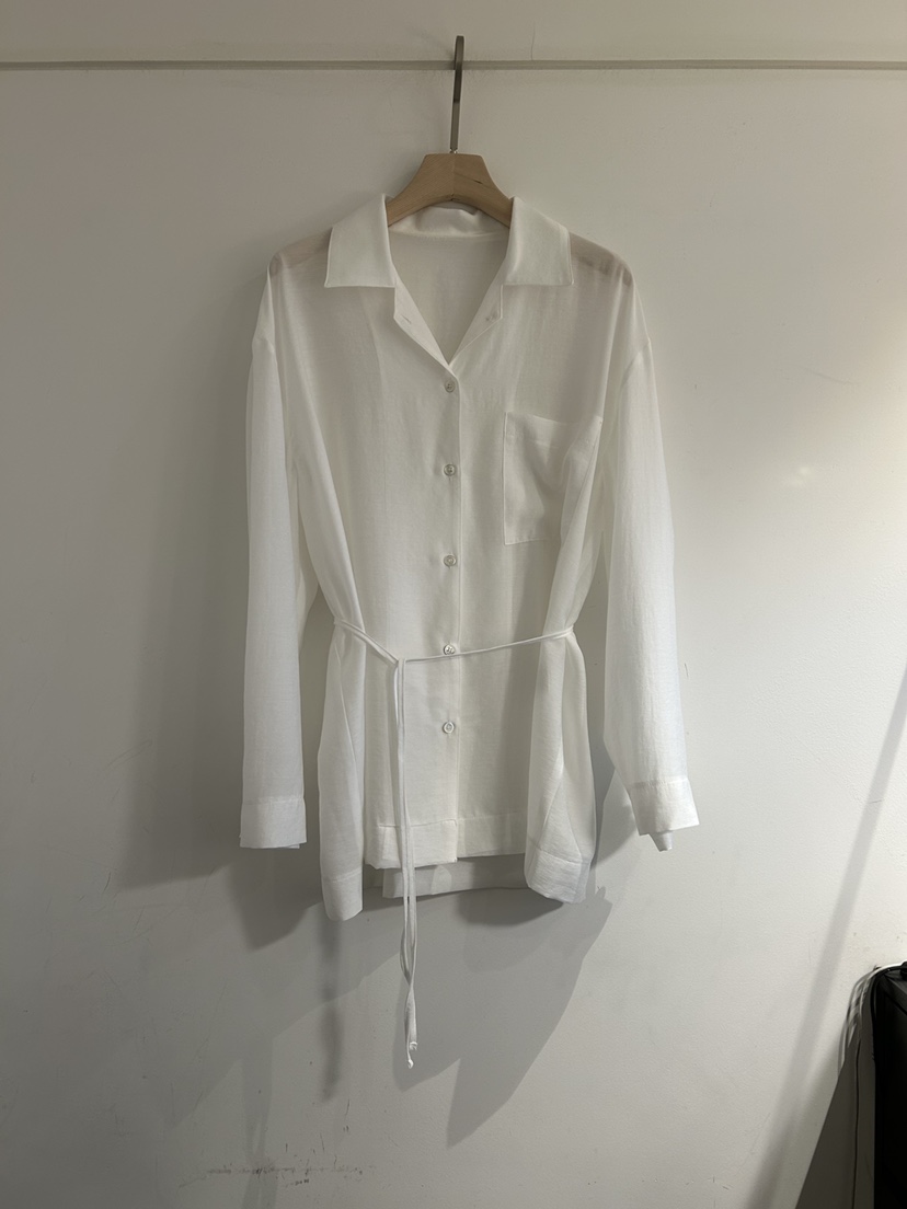 NOTICE韓國直郵實拍女士新款推薦26春夏襯衫蕾絲衫含腰繩NOTICE襯衫/蕾絲衫圖色1