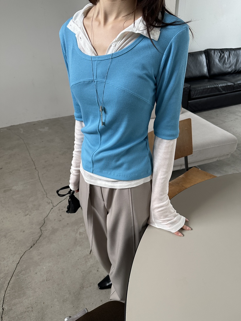 BOWIE韓國直郵女士新品時尚26春夏休閑推薦職業熱賣人氣T恤BOWIET恤