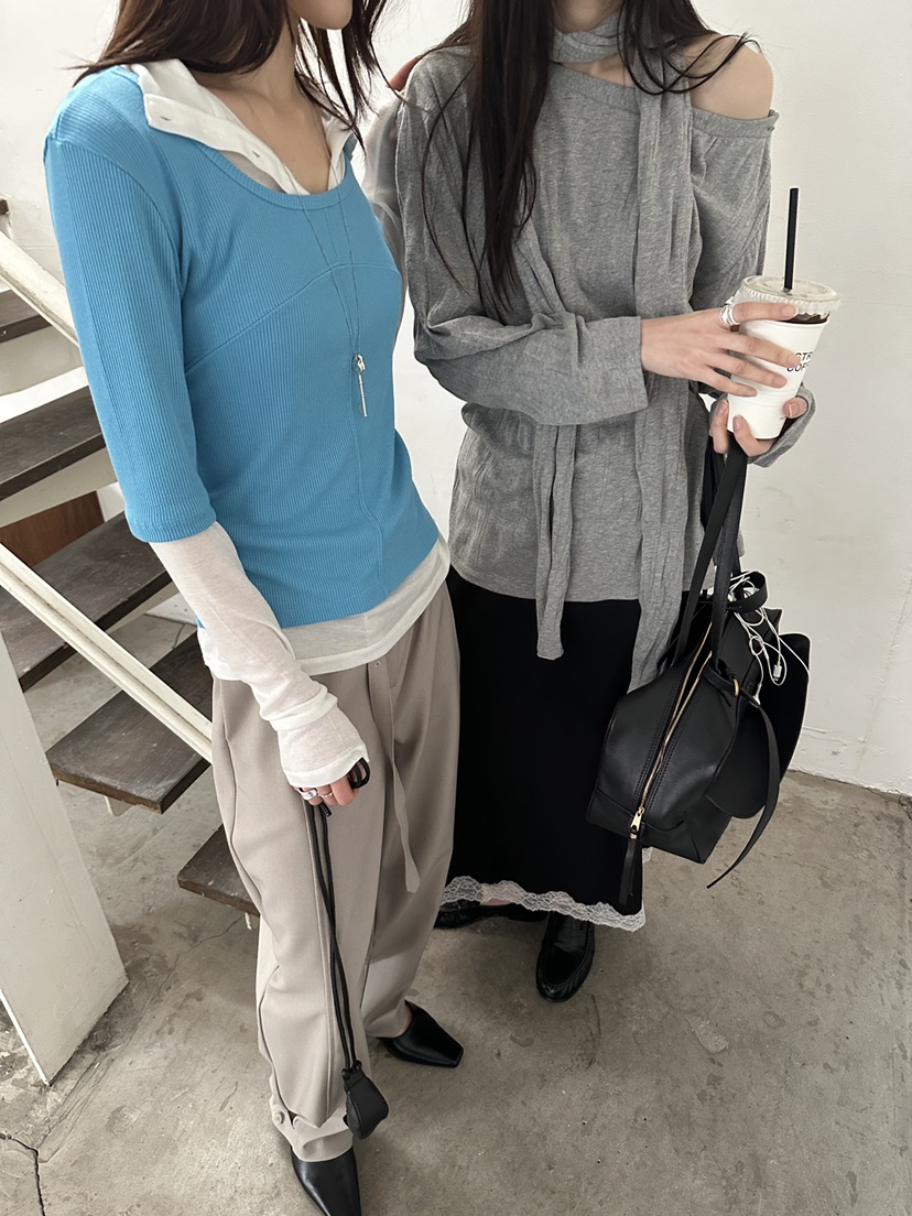 BOWIE韓國直郵女士新品時尚26春夏休閑推薦職業熱賣人氣T恤BOWIET恤