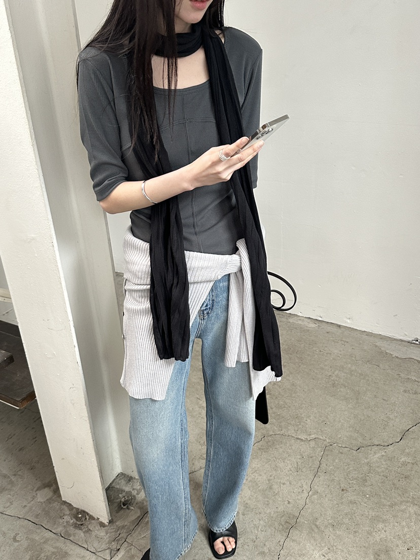 BOWIE韓國直郵女士新品時尚26春夏休閑推薦職業熱賣人氣T恤BOWIET恤