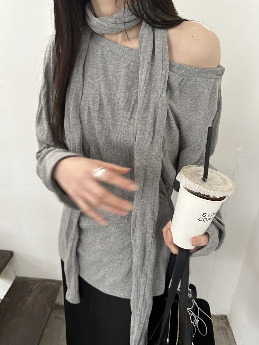 BOWIE韓國東大門直郵女裝新款休閑熱賣26春夏人氣長袖T恤BOWIE長袖T恤